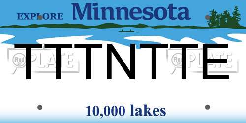 TTTNTTE Minnesota License Plate