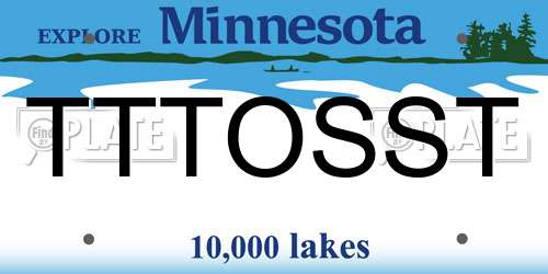 TTTOSST Minnesota License Plate