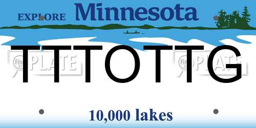 TTTOTTG Minnesota License Plate