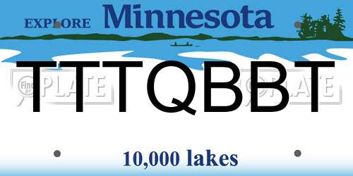 TTTQBBT Minnesota License Plate