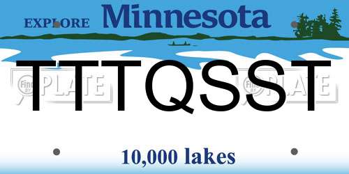 TTTQSST Minnesota License Plate