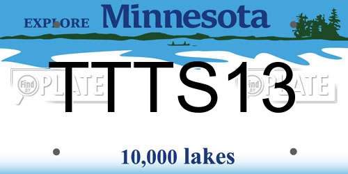 TTTS13 Minnesota License Plate