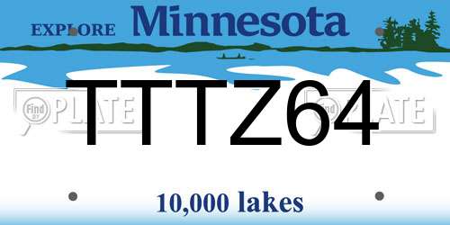 TTTZ64 Minnesota License Plate