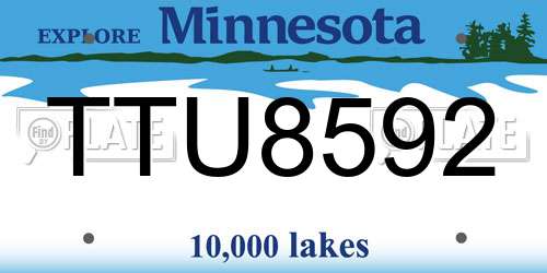 TTU8592 Minnesota License Plate