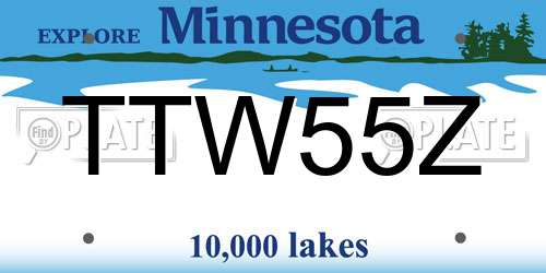 TTW55Z Minnesota License Plate