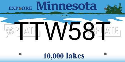 TTW58T Minnesota License Plate