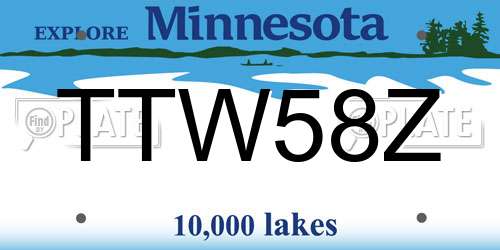 TTW58Z Minnesota License Plate