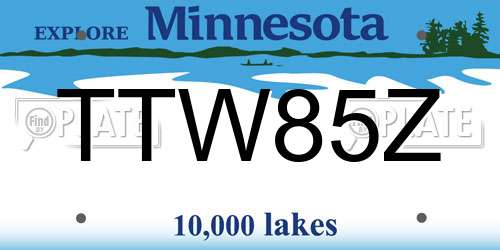 TTW85Z Minnesota License Plate