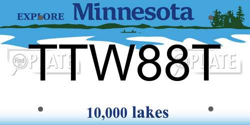 TTW88T Minnesota License Plate