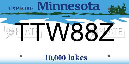 TTW88Z Minnesota License Plate