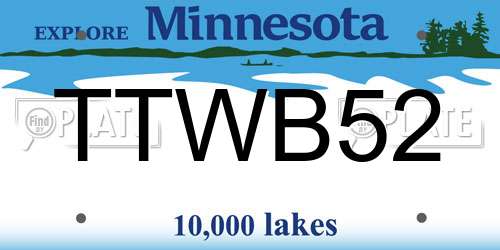 TTWB52 Minnesota License Plate