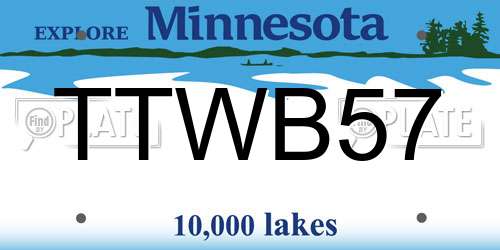 TTWB57 Minnesota License Plate
