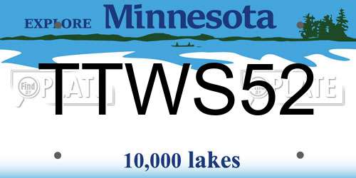 TTWS52 Minnesota License Plate
