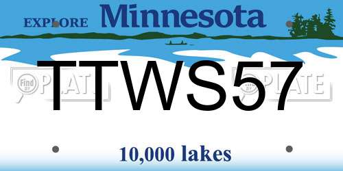 TTWS57 Minnesota License Plate