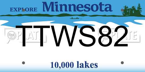 TTWS82 Minnesota License Plate