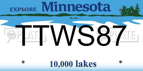 TTWS87 Minnesota License Plate