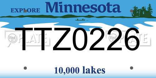 TTZ0226 Minnesota License Plate