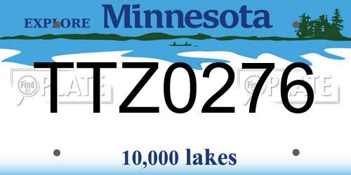 TTZ0276 Minnesota License Plate