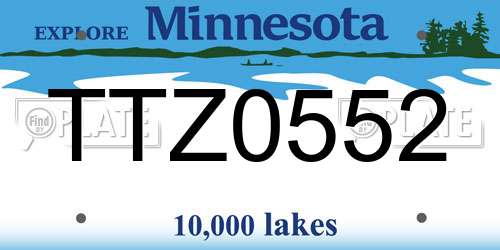 TTZ0552 Minnesota License Plate
