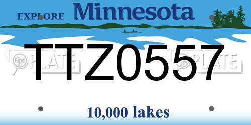 TTZ0557 Minnesota License Plate
