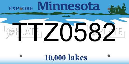 TTZ0582 Minnesota License Plate