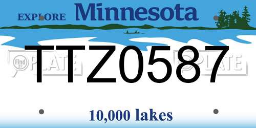 TTZ0587 Minnesota License Plate