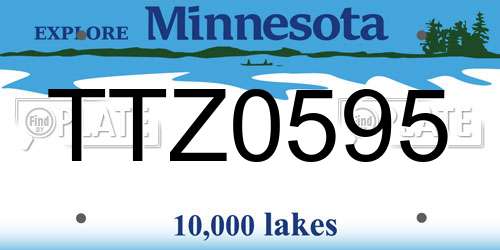 TTZ0595 Minnesota License Plate