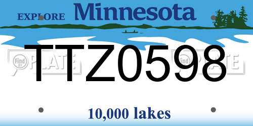 TTZ0598 Minnesota License Plate