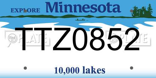 TTZ0852 Minnesota License Plate