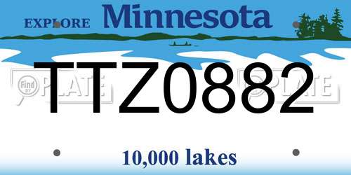 TTZ0882 Minnesota License Plate