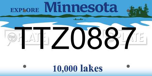 TTZ0887 Minnesota License Plate