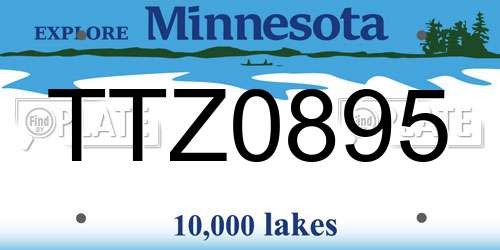 TTZ0895 Minnesota License Plate