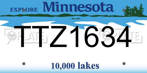 TTZ1634 Minnesota License Plate