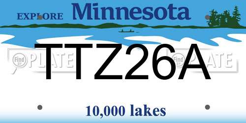 TTZ26A Minnesota License Plate