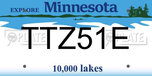 TTZ51E Minnesota License Plate