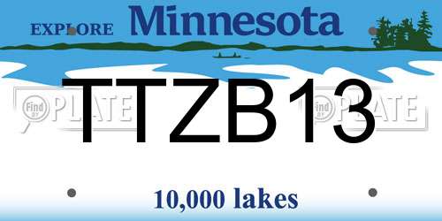 TTZB13 Minnesota License Plate
