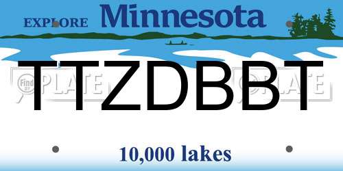 TTZDBBT Minnesota License Plate