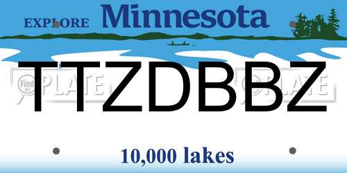 TTZDBBZ Minnesota License Plate