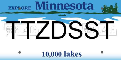 TTZDSST Minnesota License Plate