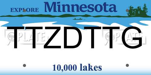 TTZDTTG Minnesota License Plate