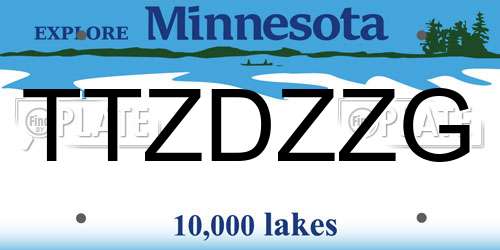 TTZDZZG Minnesota License Plate