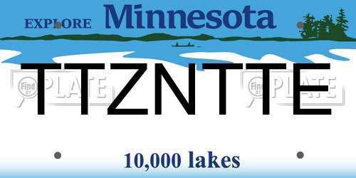 TTZNTTE Minnesota License Plate