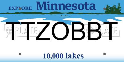 TTZOBBT Minnesota License Plate