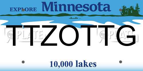 TTZOTTG Minnesota License Plate