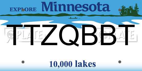 TTZQBBT Minnesota License Plate