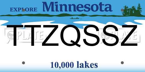 TTZQSSZ Minnesota License Plate