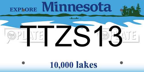 TTZS13 Minnesota License Plate
