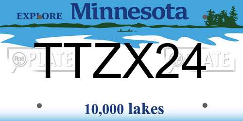 TTZX24 Minnesota License Plate
