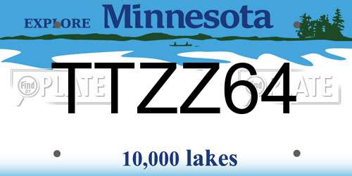TTZZ64 Minnesota License Plate