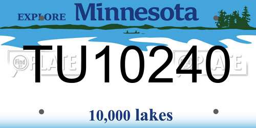 TU10240 Minnesota License Plate